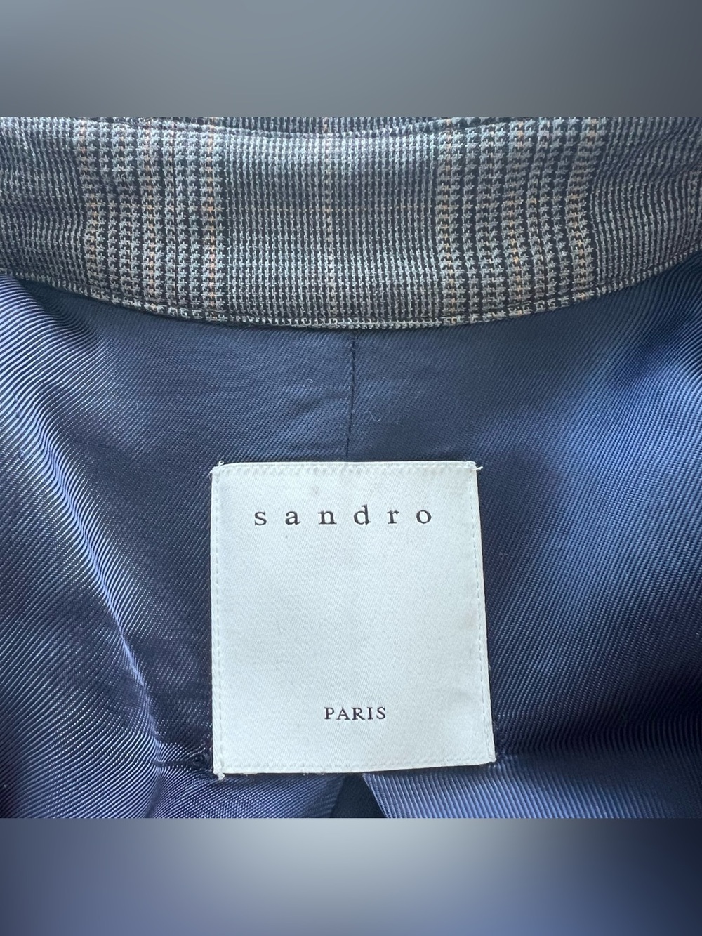 Sandro coat size 4 36 trench plaid brown grey Roselier - Picture 10 of 12